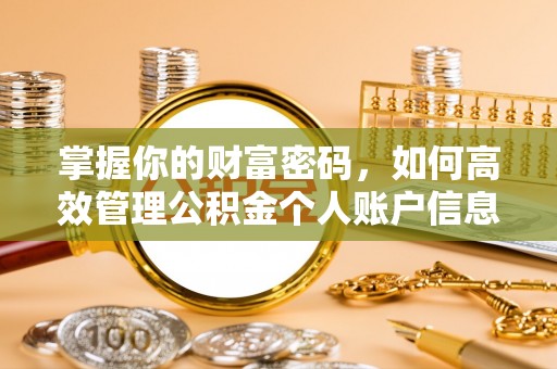 会泽掌握你的财富密码，如何高效管理公积金个人账户信息