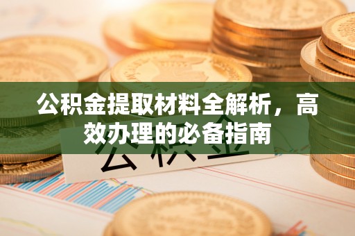 会泽公积金提取材料全解析，高效办理的必备指南