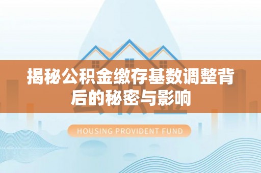 会泽揭秘公积金缴存基数调整背后的秘密与影响