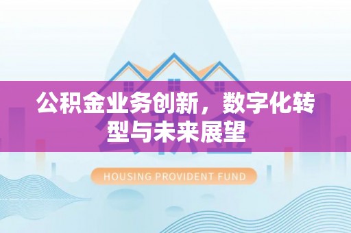 会泽公积金业务创新，数字化转型与未来展望
