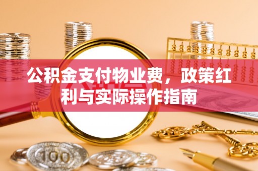 会泽公积金支付物业费，政策红利与实际操作指南